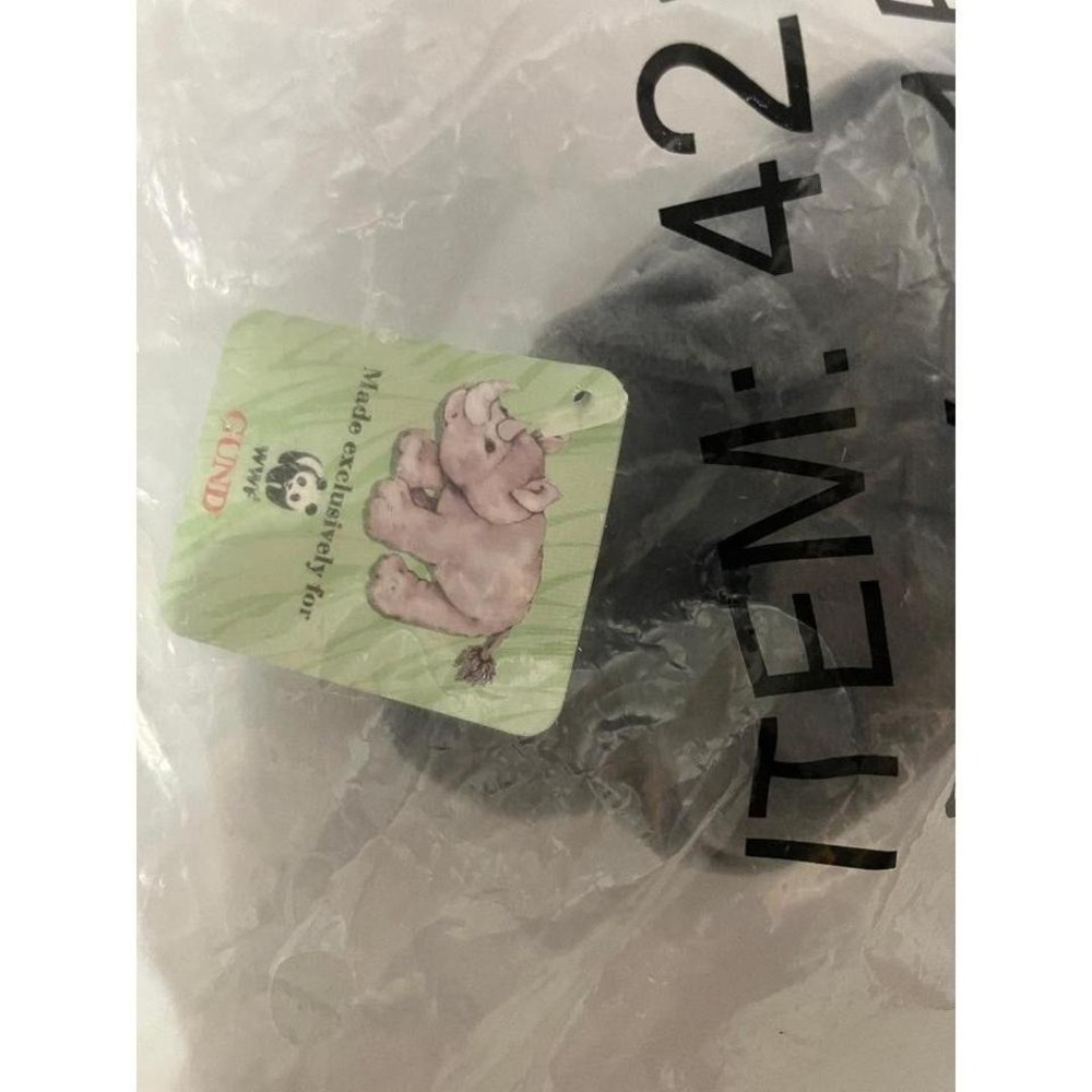 NEW Gund WWF Grey Rhino Stuffed Animal Plush Toy Sealed Original Packaging - Picture 5 of 8